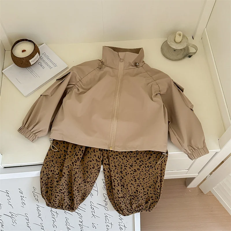 

Spring and Autumn Coat Female Western Style Girl Baby Suit Children's Pants New Base Coffee Thin Season Color