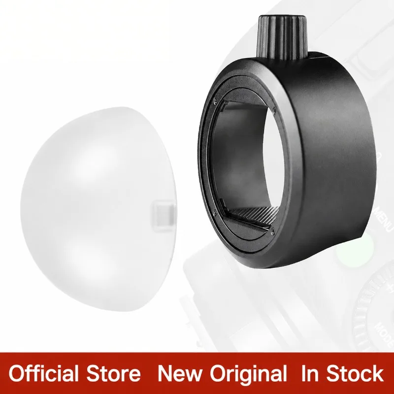 Half‑dome Flash‑diffuser & Barn‑door Light‑modifier Suited for Godox V1, V860III, TT685II, 200pro with AK‑R1 Mount, Soft‑light