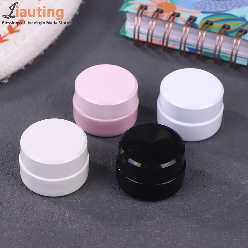 1/4PCS 3g พลาสติกเล็บเครื่องสําอางค์คอนเทนเนอร์ Jar ขนาดเล็กตัวอย่างครีมหม้อเล็บเจลผงแต่งหน้าโลชั่นเครื่องมือ