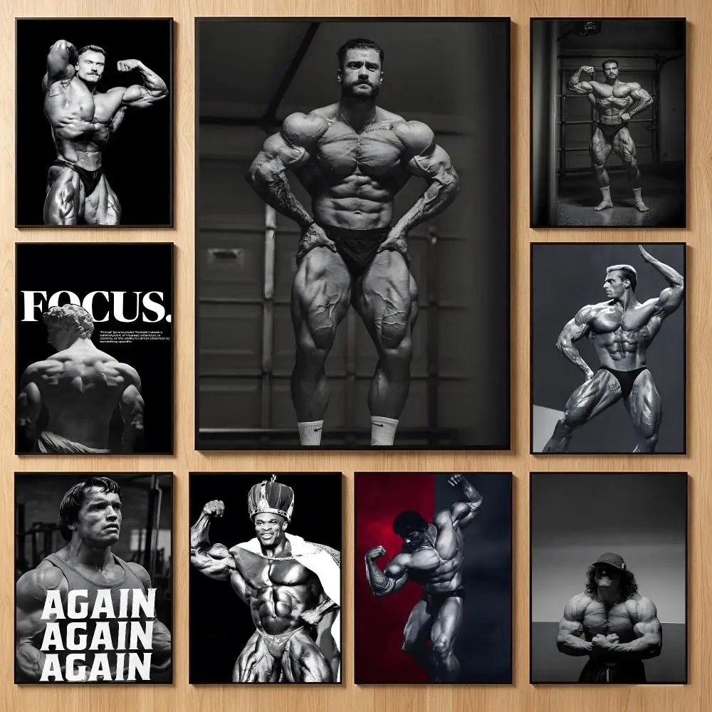 Powerful Theme B-Bodybuilding Theme Poster Classic Self-Adhesive PP Wall Sticker for Living Room Bar Decor Gift