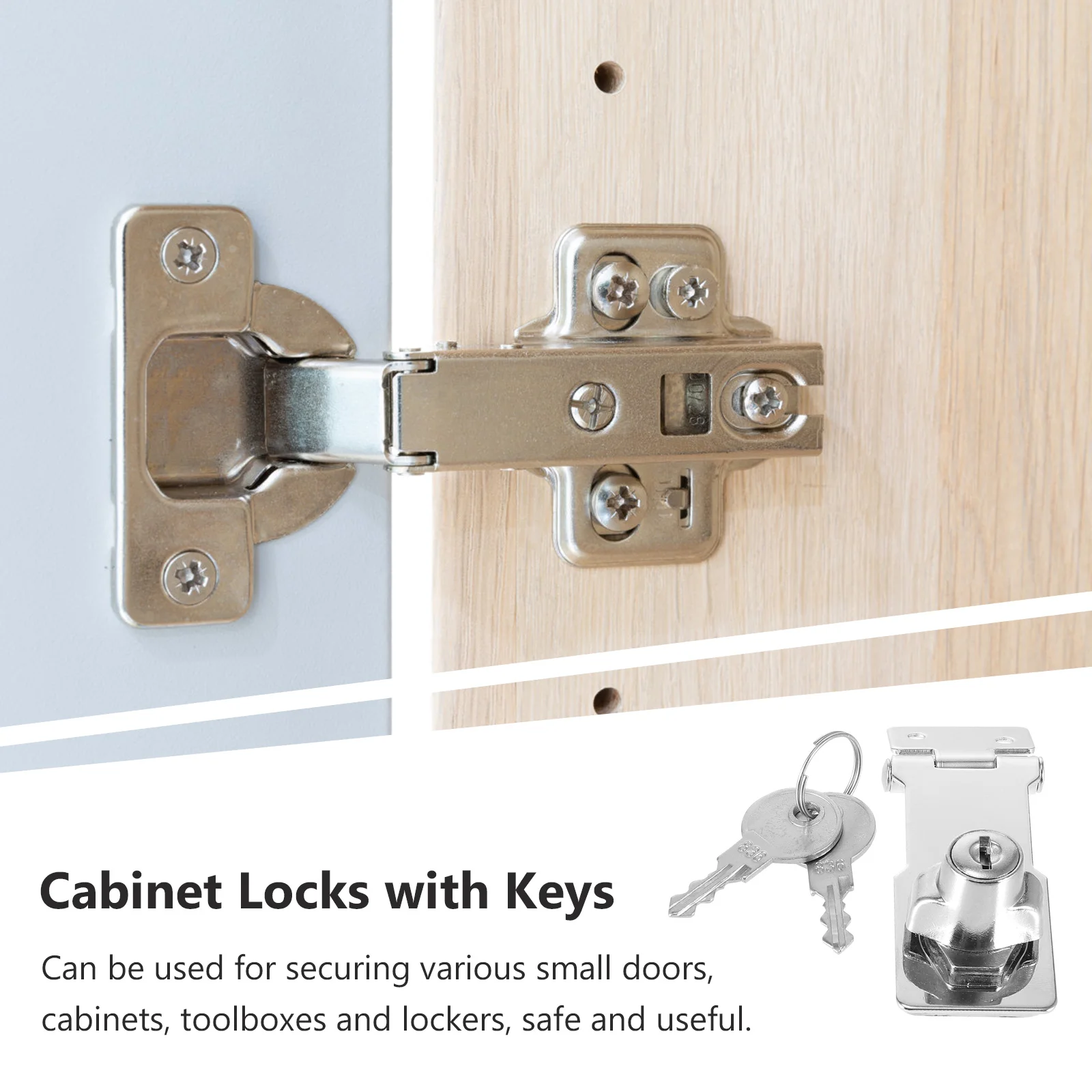 

2Sets Keyed Hasp Locks Stainless Steel Cabinet Lock Latch for Toolboxes Small Doors Durable Security Locks Hasp Lock with Keys