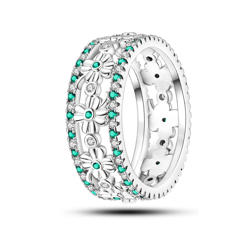 Women's Silver Plated Hollow Evil Eye Ring
