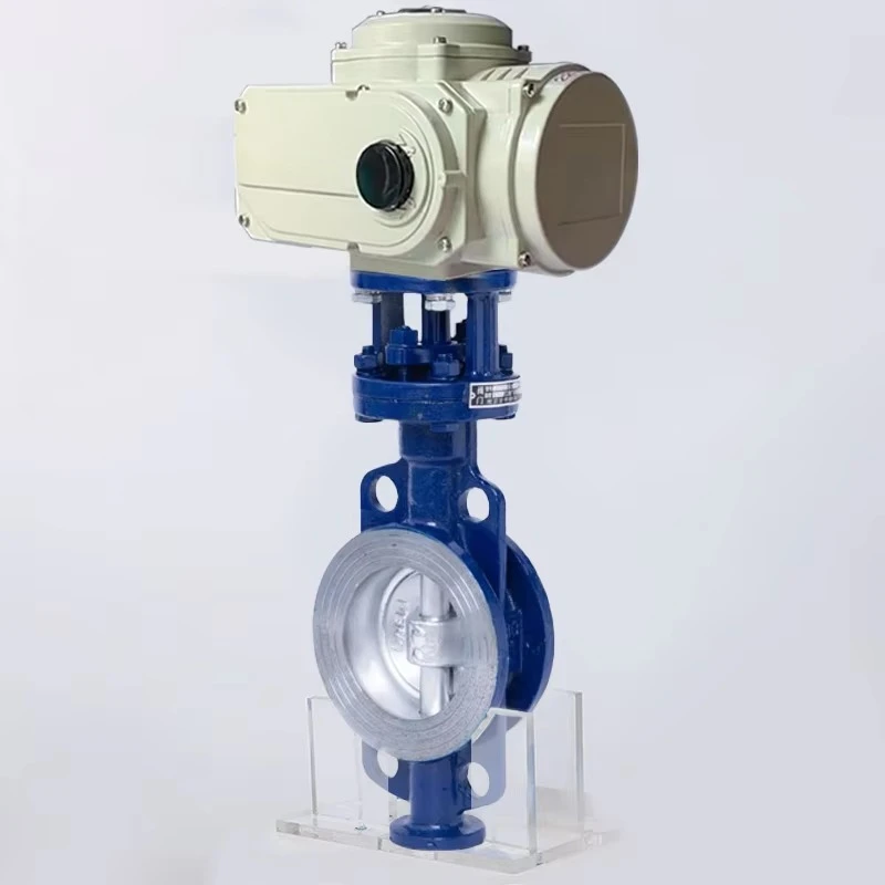 Carbon Steel WCB Triple Eccentric Metal Hard Seal Electric Wafer Butterfly Valve With 12Vdc Electric Actuator