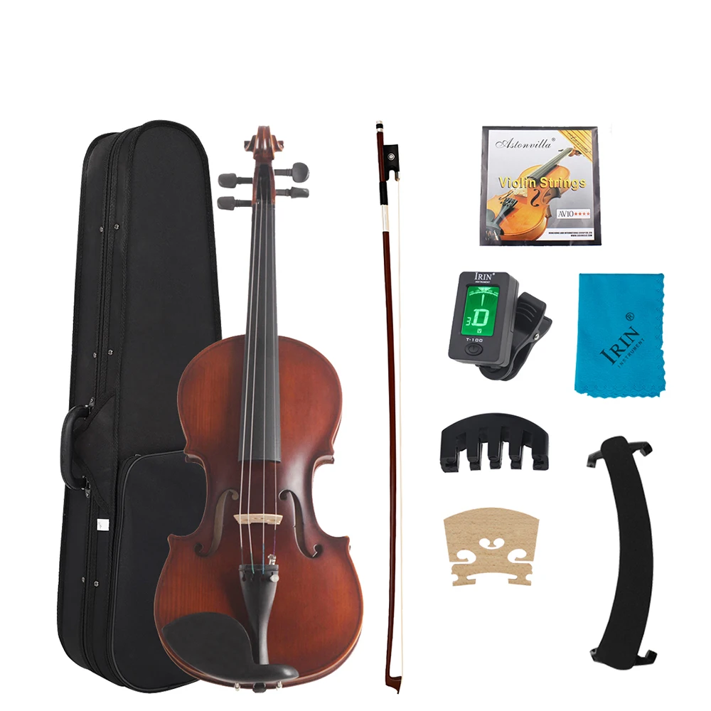 Astonvilla AV-506 4/4 Violin Solidwood Panel Violin Set with Case Accessories Professional String Instrument Violin for Practice