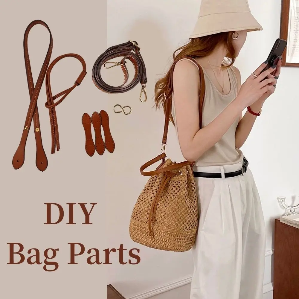 1 Set Diy Handgemaakte Rugzak Vrouwen Schoudertas Accessoires Lederen Tas Riem Onderkant Cover Voor Gehaakte Handtas 5 Stuks Tas Onderdelen