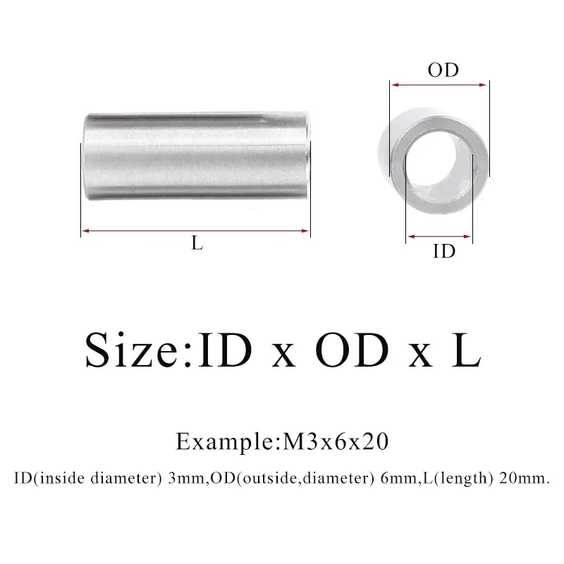 10pcs M4 M5 304 Stainless Steel Bushing Washer Gasket Unthreaded Round Hollow Standoff Spacer Sleeve Isolation Column OD 6-10mm