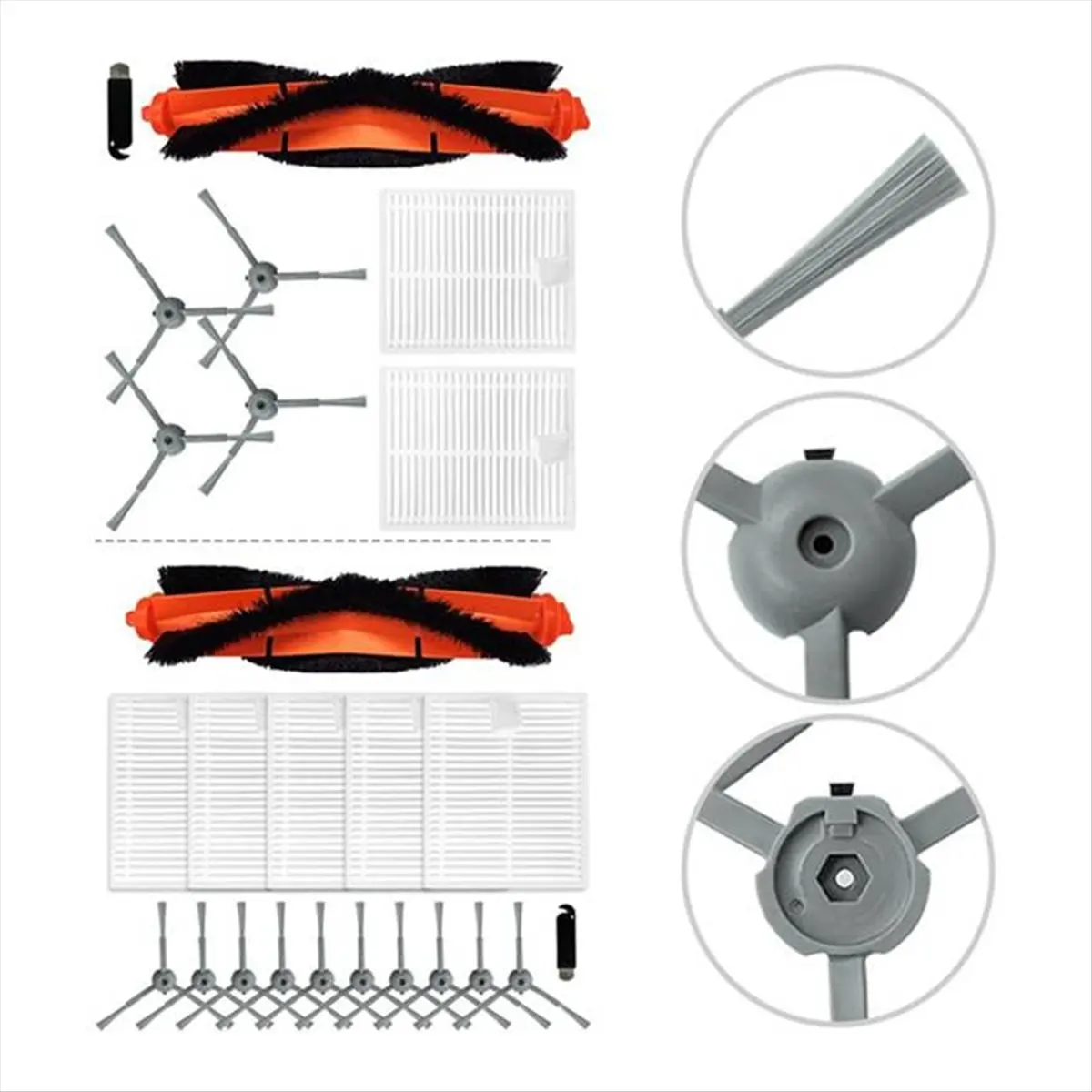 A88M 14Pcs for Lubluelu L20 / Honiture V8 Pro / Conga 7490 Ultimate X-Treme Genesis Sweeping Robot Cleaner Parts Replacement