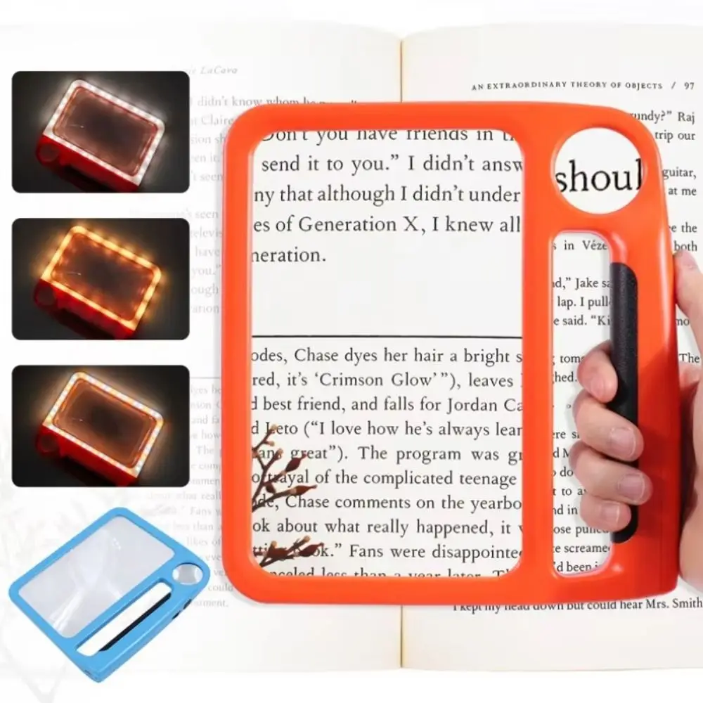 

5X 10X Full-Page Magnifying Glass With 3 Light Mode 48 LED Lights Illumination Handheld Magnifier Adjustable Brightness