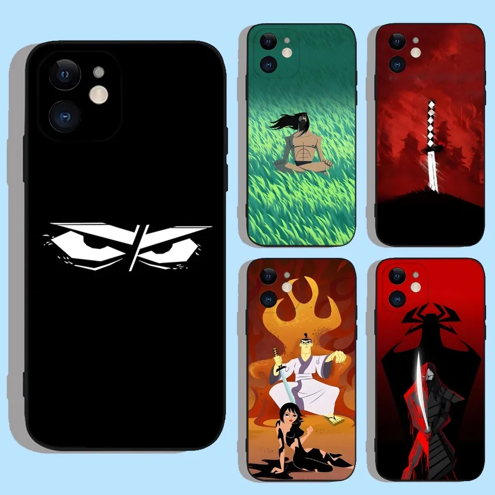 

S-Samurai Jack Phone Case For Apple iPhone 15,14,13,12,11,XS,XR,X,8,7,Pro,Max,Plus,mini Silicone Black Cover