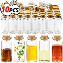 5ml-20ml Glass Bottles with Cork Stopper DIY Candy Spice Jars Art Crafts Wedding Favors Mini Clear Message Vial Wishing Bottle