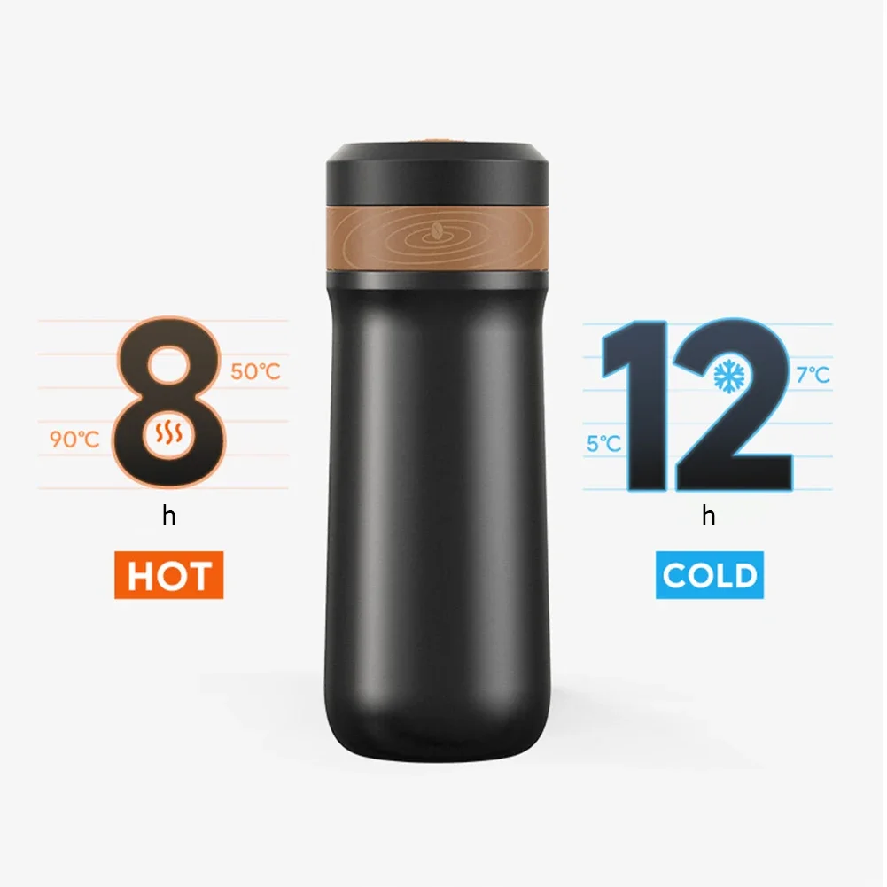 French Press Coffee Bottle Heat Preservation Coffee Filter Bottle Corrosion Resistance Sealing Leakproof for Home Kitchen Office