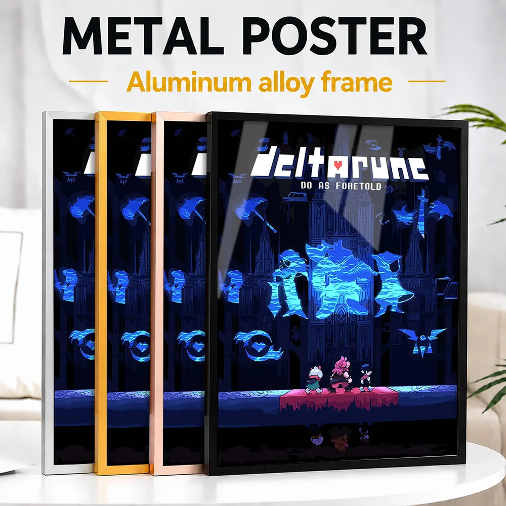 Deltarune Do As Foretold Metal Poster With Aluminum Alloy Frame Personalized Photo Mystical Quest Style Wall Art For Media Room