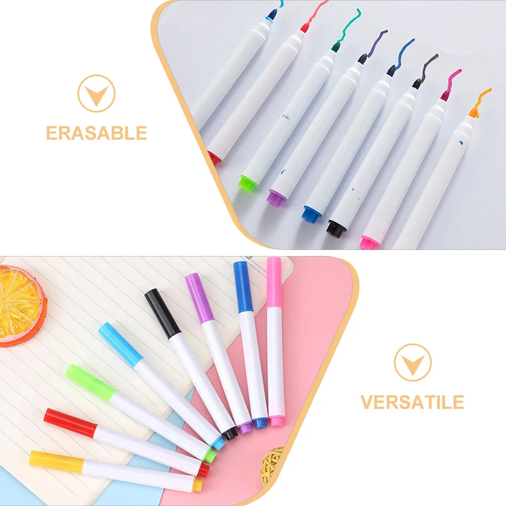 8 Pcs Erasable Whiteboard Marker Markers Washable Dry Erase Pens Classroom Erasing for Kids Children Painting