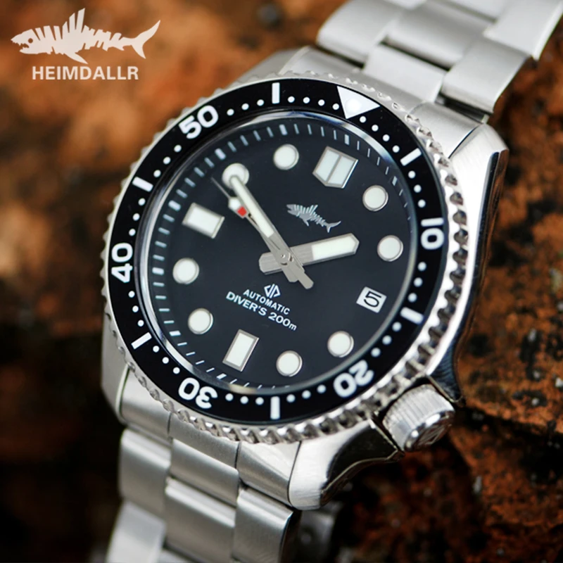 

HEIMDALLR Shark SKX007 Men's Watch C3 Luminous Dial Sapphire Diver Watch 200M Waterproof NH35A Automatic Mechanical Wristwatch