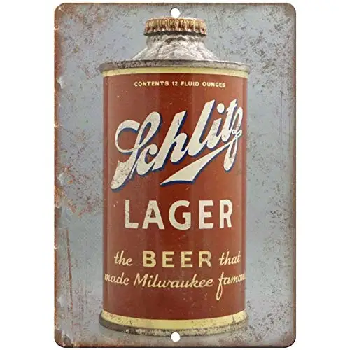 Schlitz Lager Vintage Beer Can Reproduction Wall Poster Tin Sign Vintage BBQ Restaurant Dinner Room Cafe Shop Decor