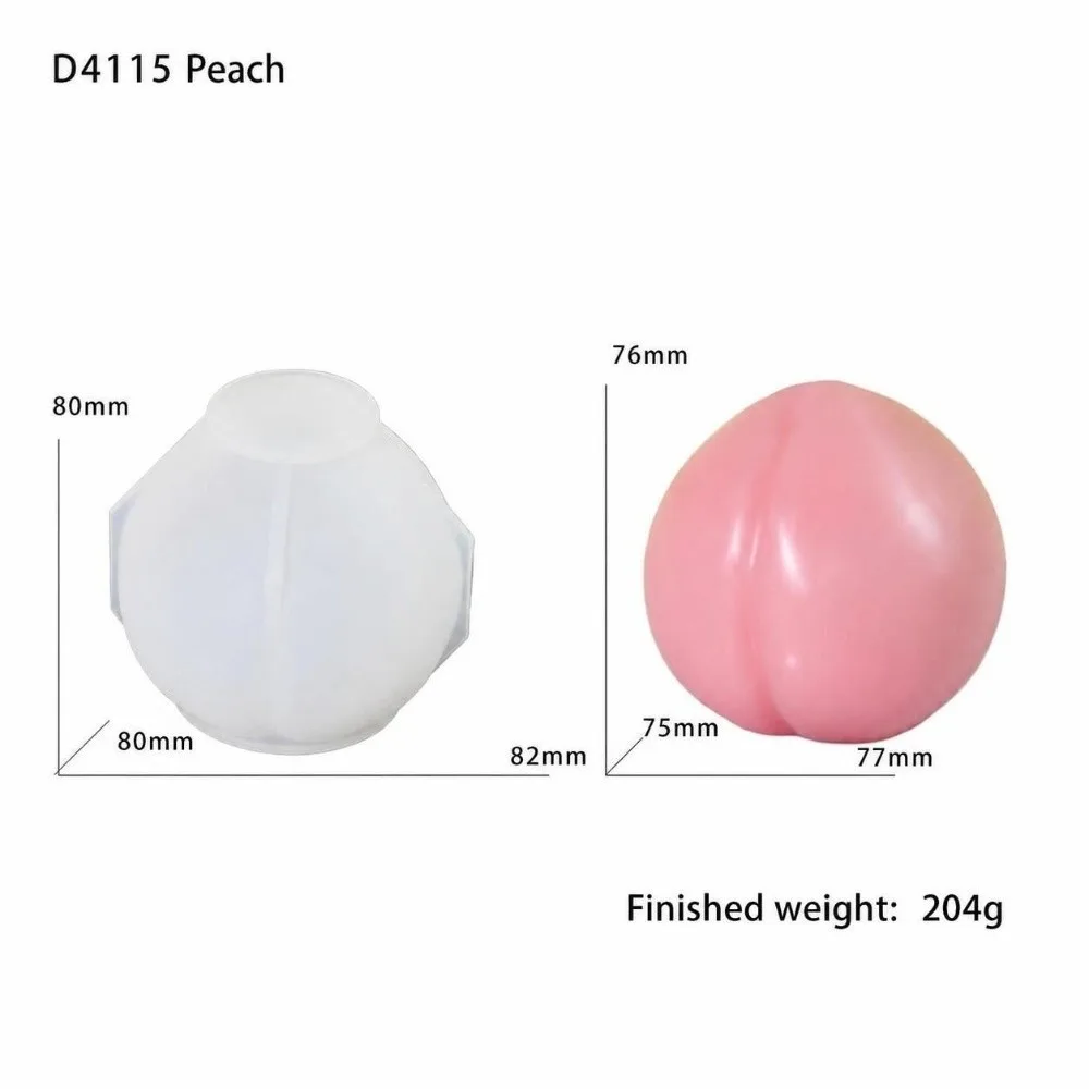 Reusable Fruit Silicone Mold Flexible Silicone High Temperature Resistant 3D Realistic Candle Mold Multi-Cavity Structure