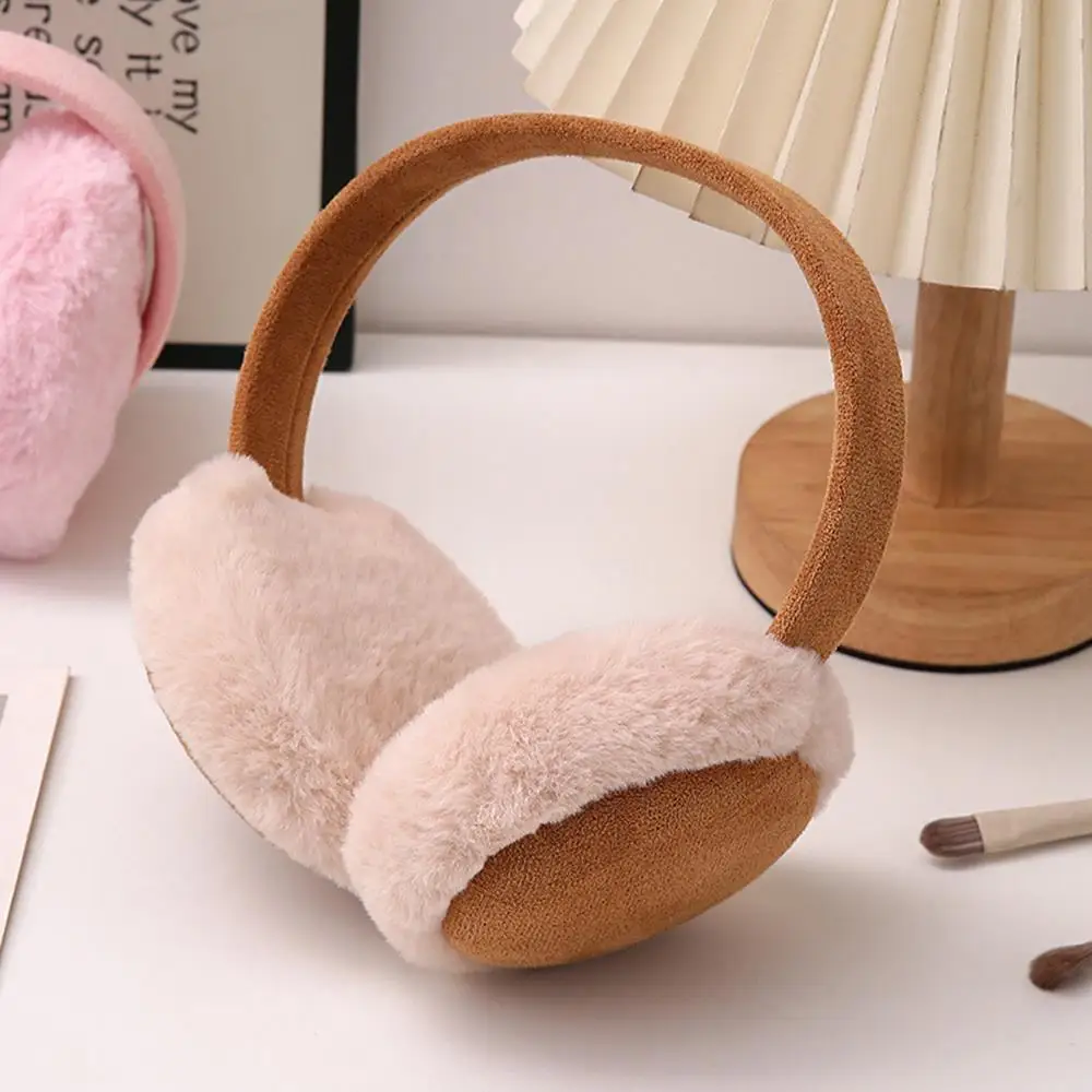 Fashion Plush Ear Muffs Foldable Thicken Wool Ear Cover for Women Men Winter Warm Suede Earflap Outdoor Cold Protection Earmuffs