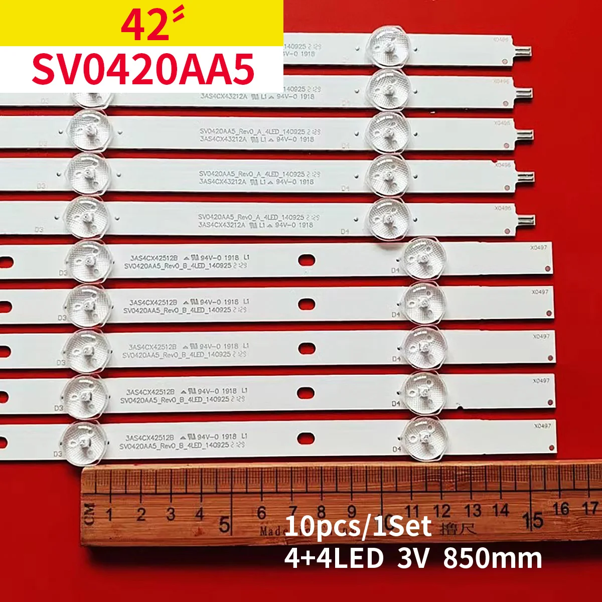 

LED Backlight strip 8 lamp For SV0420AA5 SV0420A88 LC420DUE FG A1 TX-42AS500 42A400B V42FWSD01 09 TH-42LFE7U 42AS520B ASR600