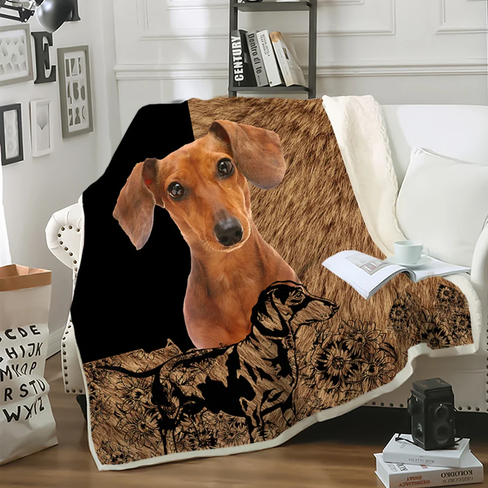 

CLOOCL Pet Dog Dachshund Blanket 3D Printed Hiking Picnic Quilt Throws Blanket Bedspread Sofa Travel Teen Blanket Drop Shipping