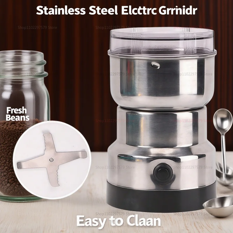 Molinillo de especias de café eléctrico, fresadora de granos multifunción para hierbas, nueces, polvos nutritivos, uso doméstico en la cocina