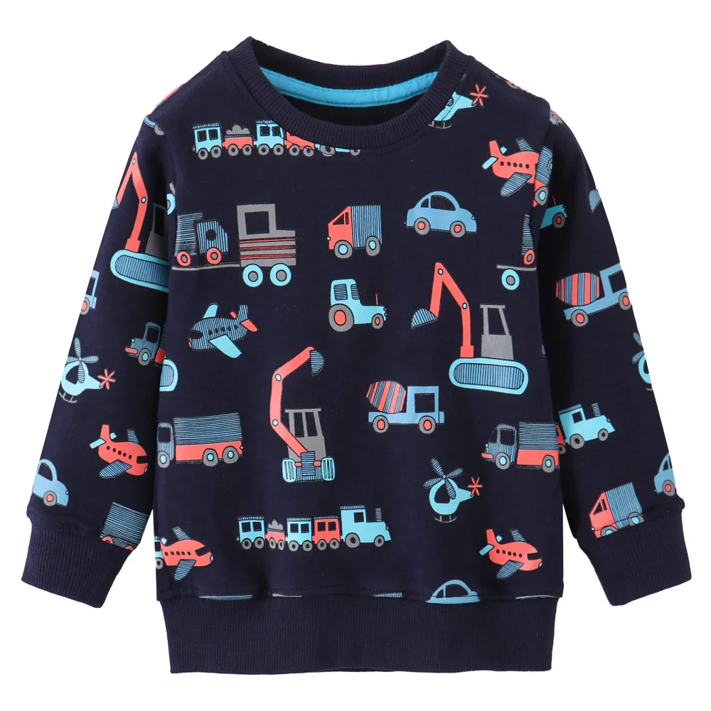 Spring Boys Sweatshirt Cotton Kids Cute Printed Long Sleeve Tops Girls Bottom Clothing 2-7T Sweatshirt Autumn