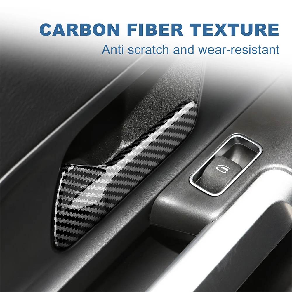 For Mercedes Benz W247 B Class GLA H247 GLB X247 EQA EQB 2019-2025 Car Door Handle Trim Cover Carbon Fiber ABS Trim Accessories