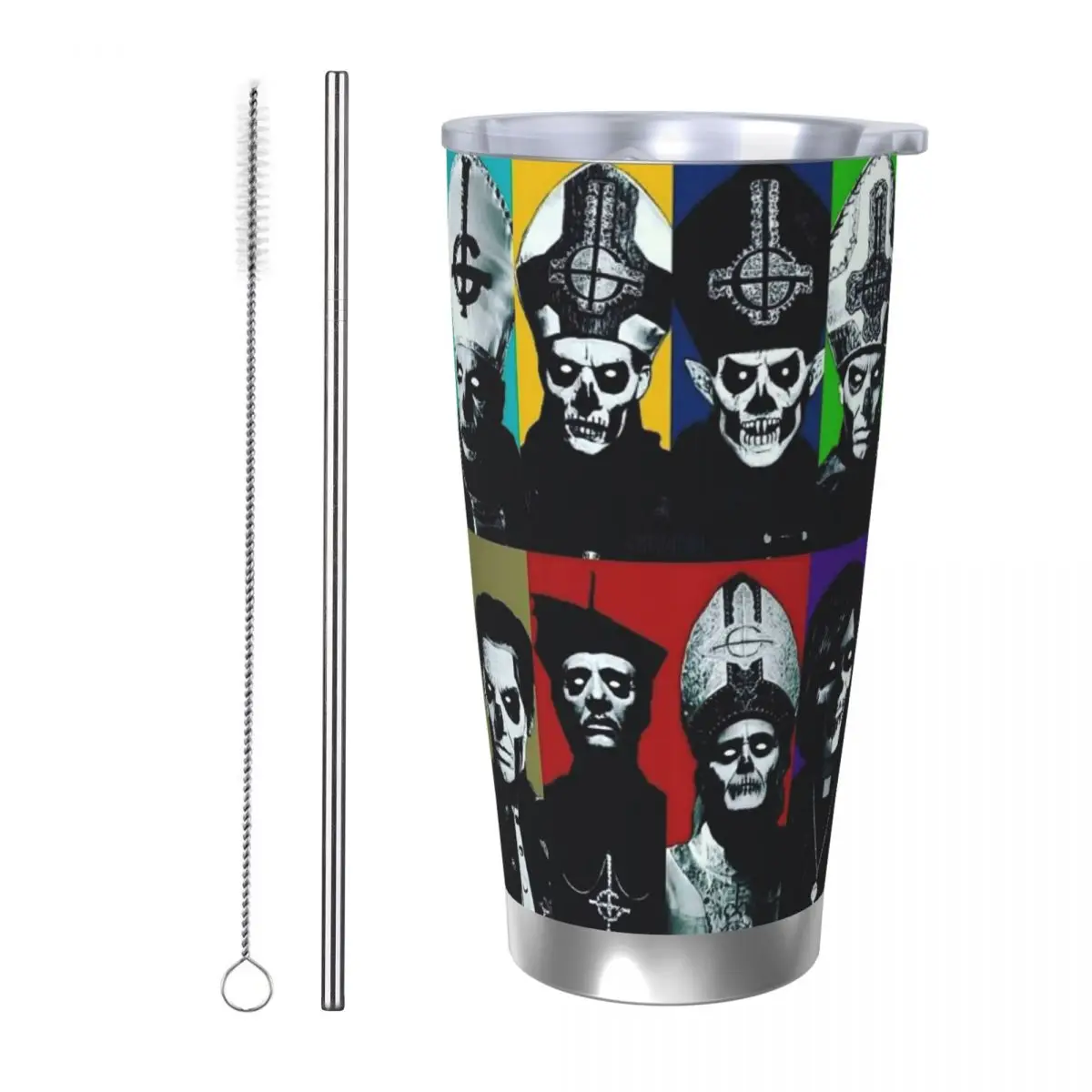 

Призрак Б.К. Лента из нержавеющей стали, кружки с вакуумной изоляцией, термохолодные чашки, соломинка с крышкой, 20 унций