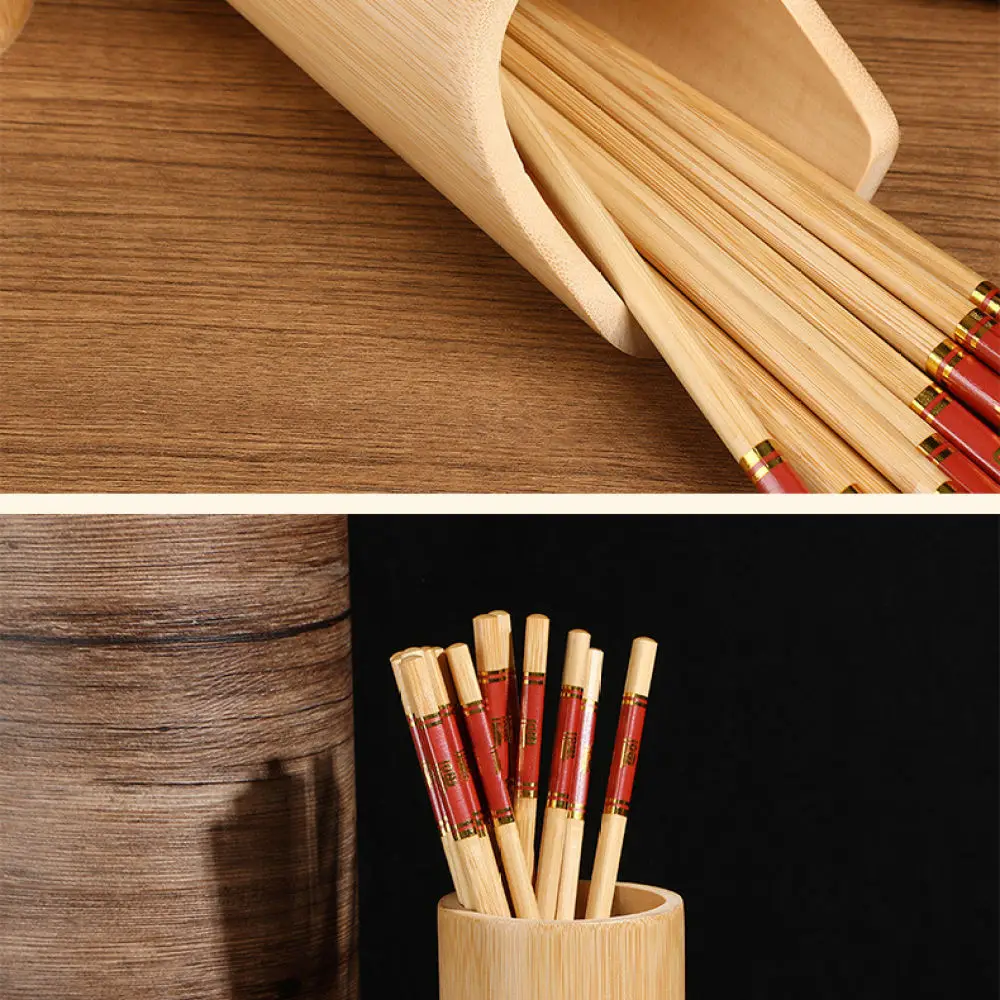 Eco Friendly Wooden Chopsticks Bucket Creative Bamboo Tube For Restaurant Barbecue Shop Business Display Custom Engraving