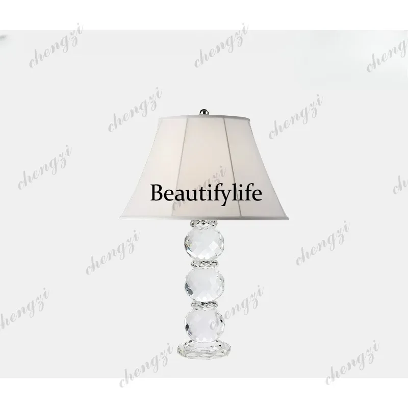 9344 American retro light luxury table lamp bedroom high-end decorative crystal table lamp