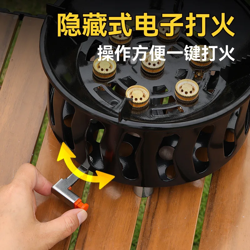 Estufa de casete dividida para exteriores, chimenea para Picnic, camping, tarjeta para hacer té hirviendo, magnética