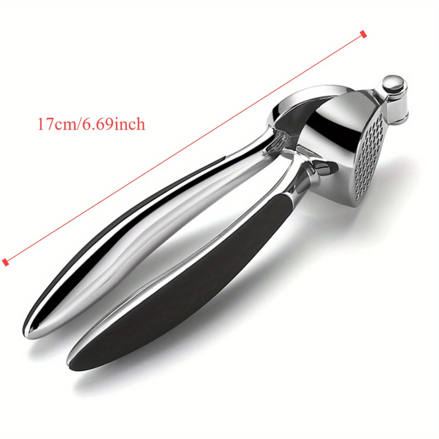 스테인리스 스틸 마늘 프레스 - 다용도 수동 마늘 다지기, 분쇄기, 으깬 마늘 만들기 도구 (아연 합금 클립 포함) - 주방용품