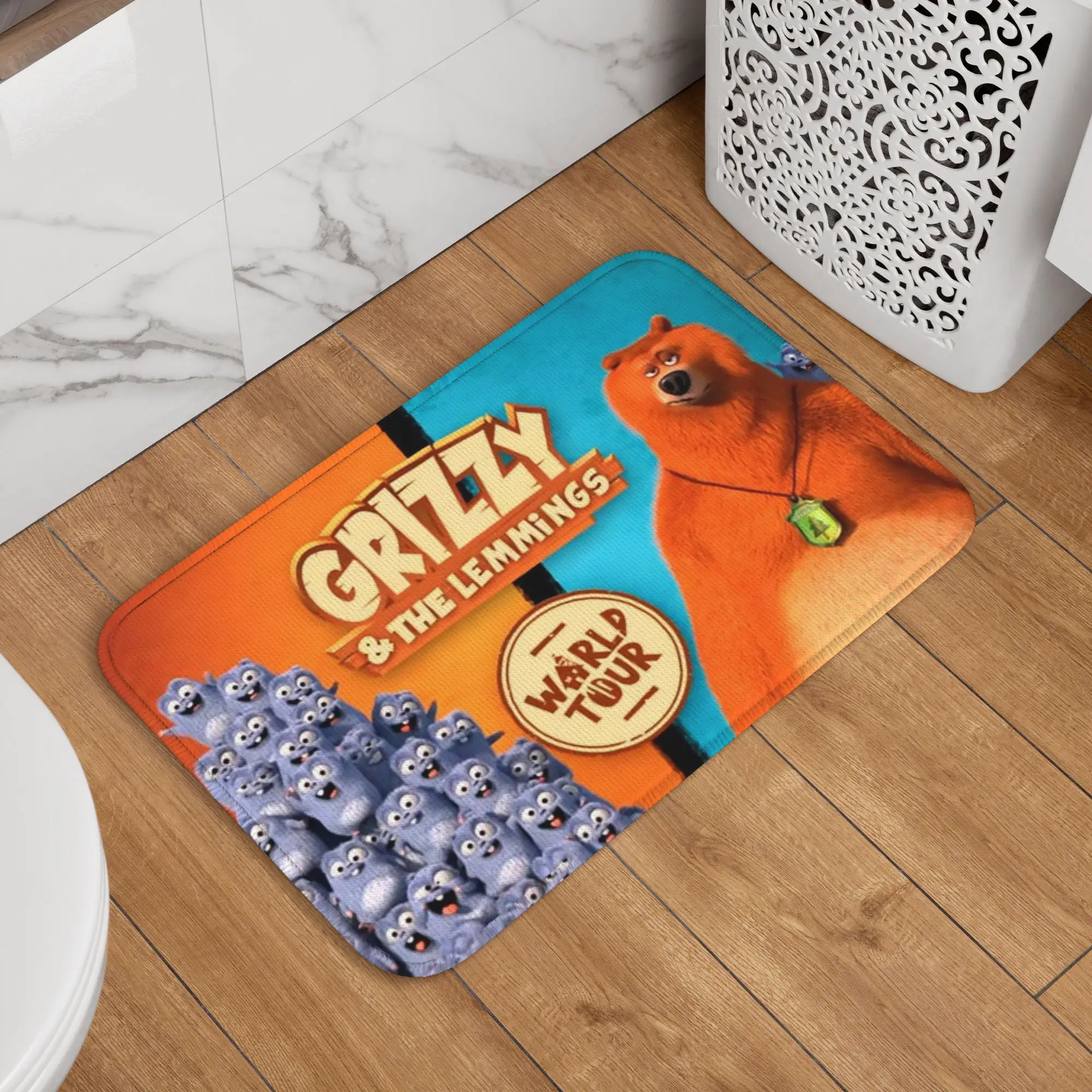 Grizzly And Lemmings Anime Doormat Antiwear Carpet Rug Kitchen Entrance Home Floor Mat for Bathroom Footpad Mats