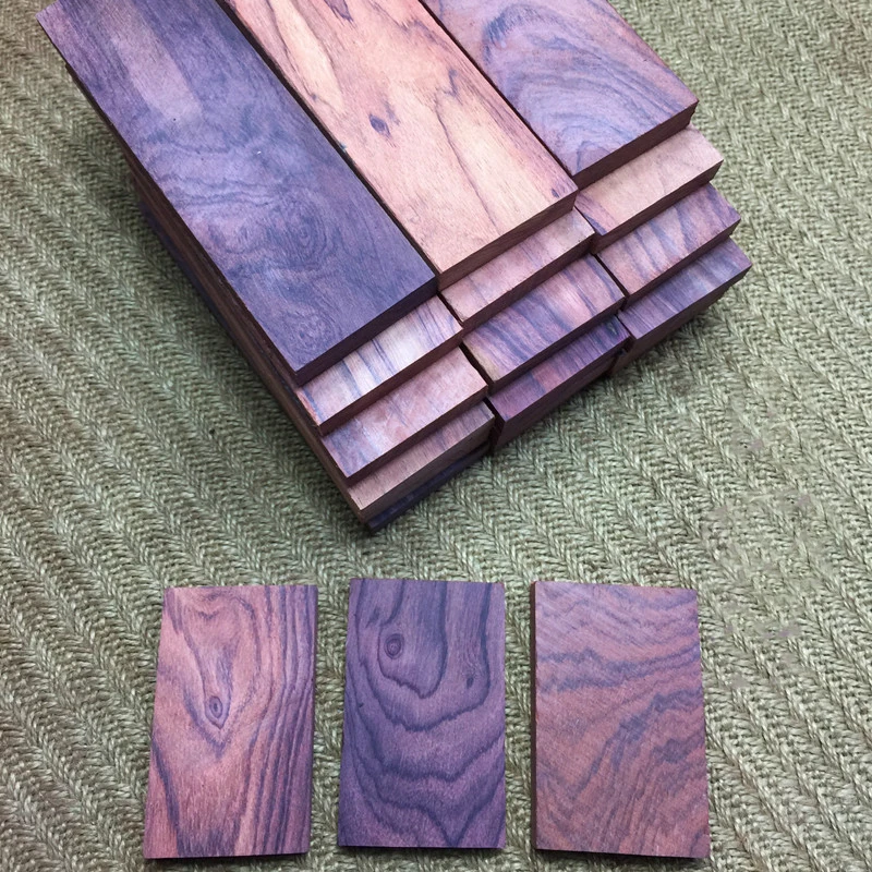 1Pcs Mexicankingwood Parakingwood Purple Handmade DIY Woodwork Knife handle patch craft Bookmark wood Congested-flower rosewood