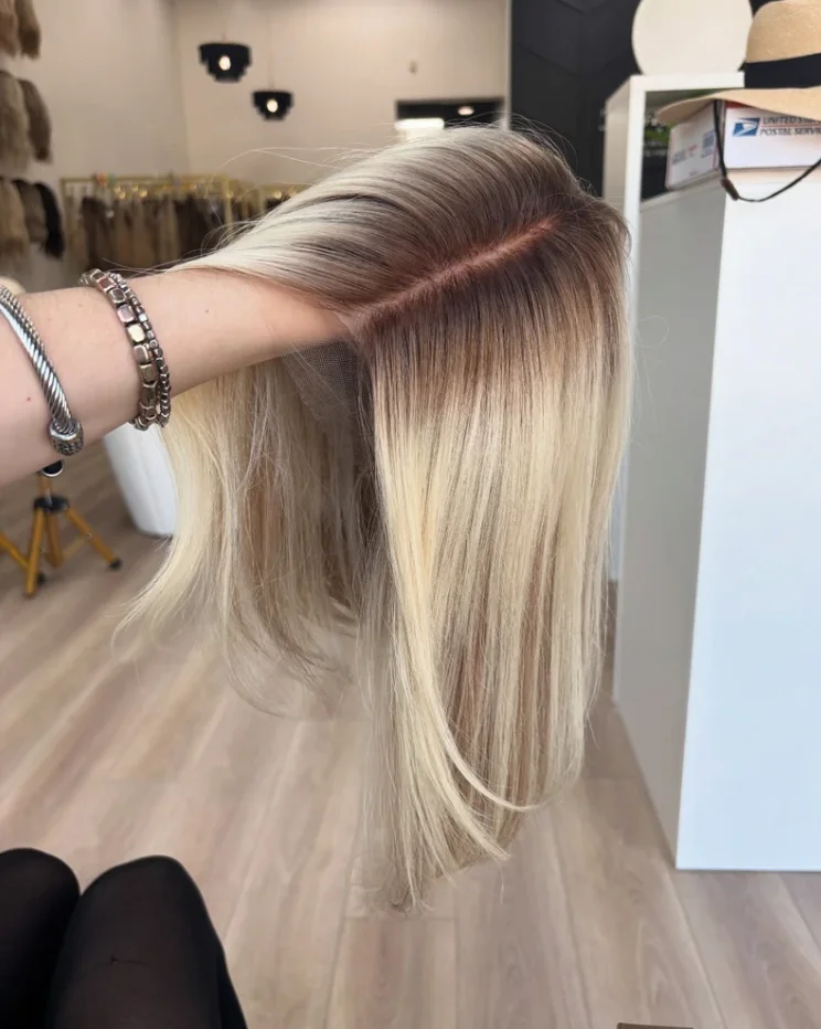 

Парики с кружевной частью для женщин Ombre Пепельно-медовый блондин Цветные бесклеевые парики с высокой степенью износа и выше 100% натуральный женский синтетический парик