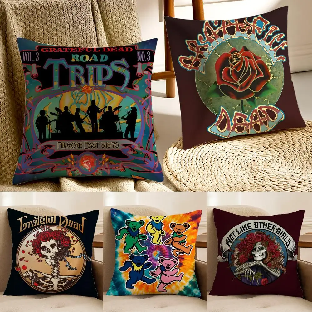 Psychedelic American Band G-Grateful D-Dead Cushion Cover Pillowcase Anti-dustmite living Room Sofa Decor Cushion Room