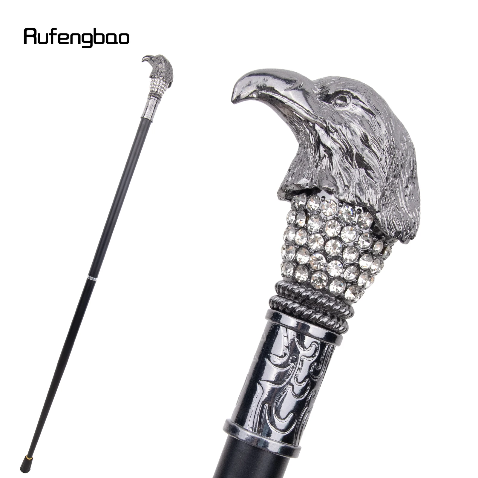 Silver Eagle Head Fashion Walking Stick Decorative Stick Cospaly Vintage Party Fashionable Walking Cane Crosier 91cm