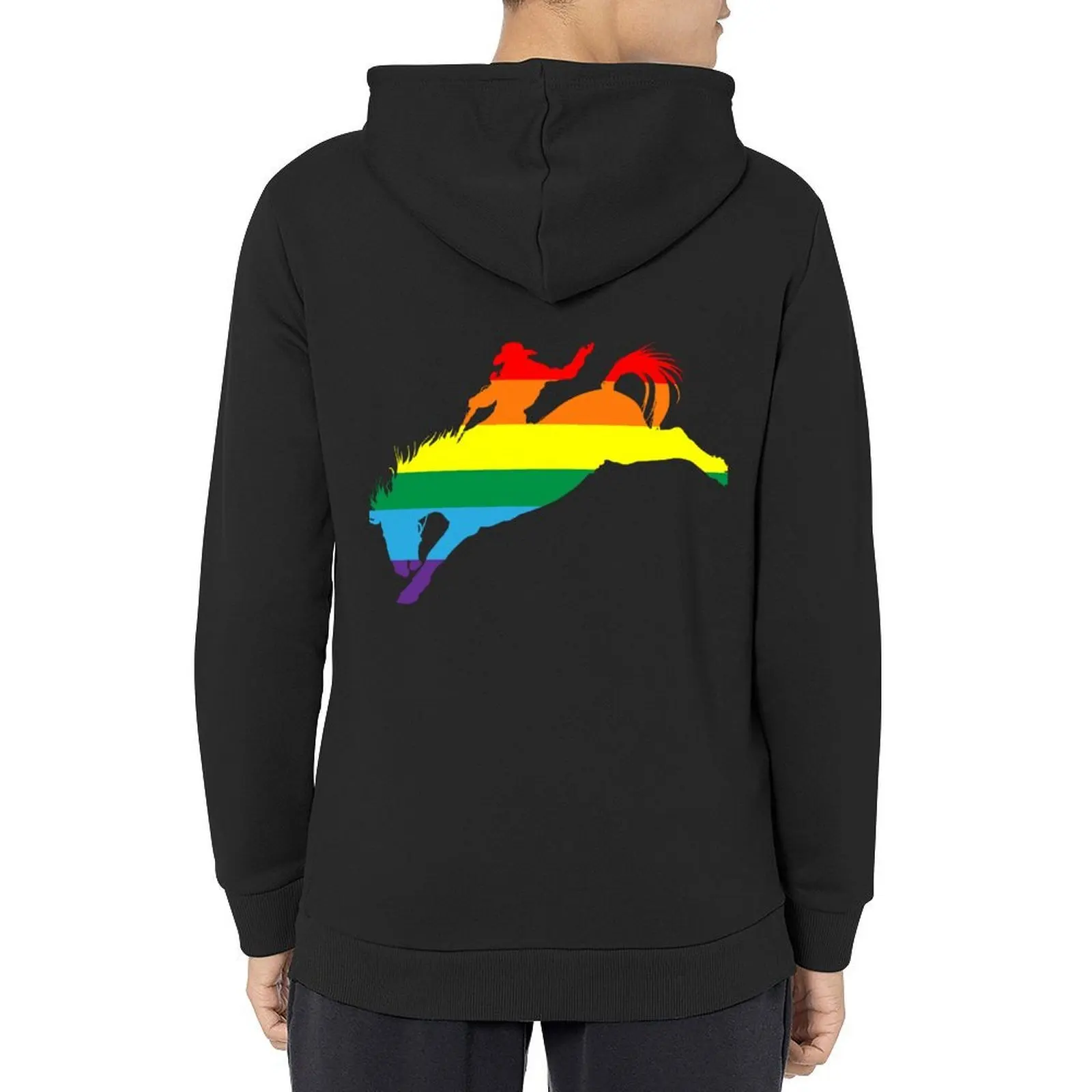

Bronco Rider 1: Pride Flag Hoodie clothes for men men's winter sweater aesthetic clothing men's sweat-shirt designer hoodies