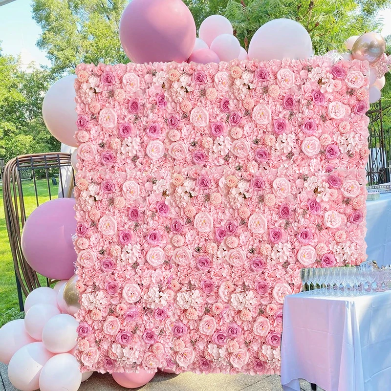 Silk Rose Backdrop Flowers Wall Wedding Decoration customized Artificial Flower Wall Panel for Home Decor Backdrops Baby Shower