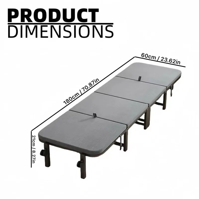 [Limited Offer] 1 Piece of 71inch Gray Folding Bed, Unfolds in Three Seconds, a Camping Essential, Suitable for Office