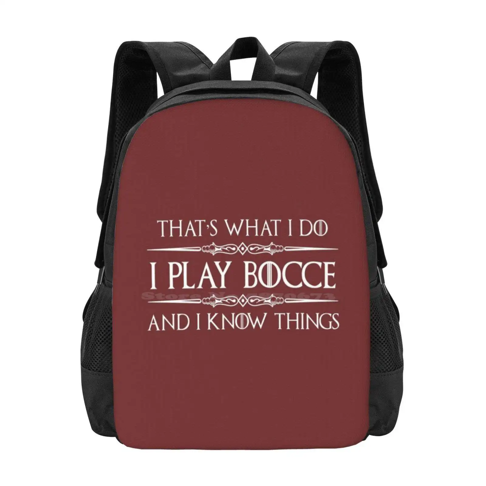 Bocce Player Gifts-I Play Bocce Ball & I Know Things Funny Gift Ideas For Bocce Players & Lovers School Bags For Teenage Girls