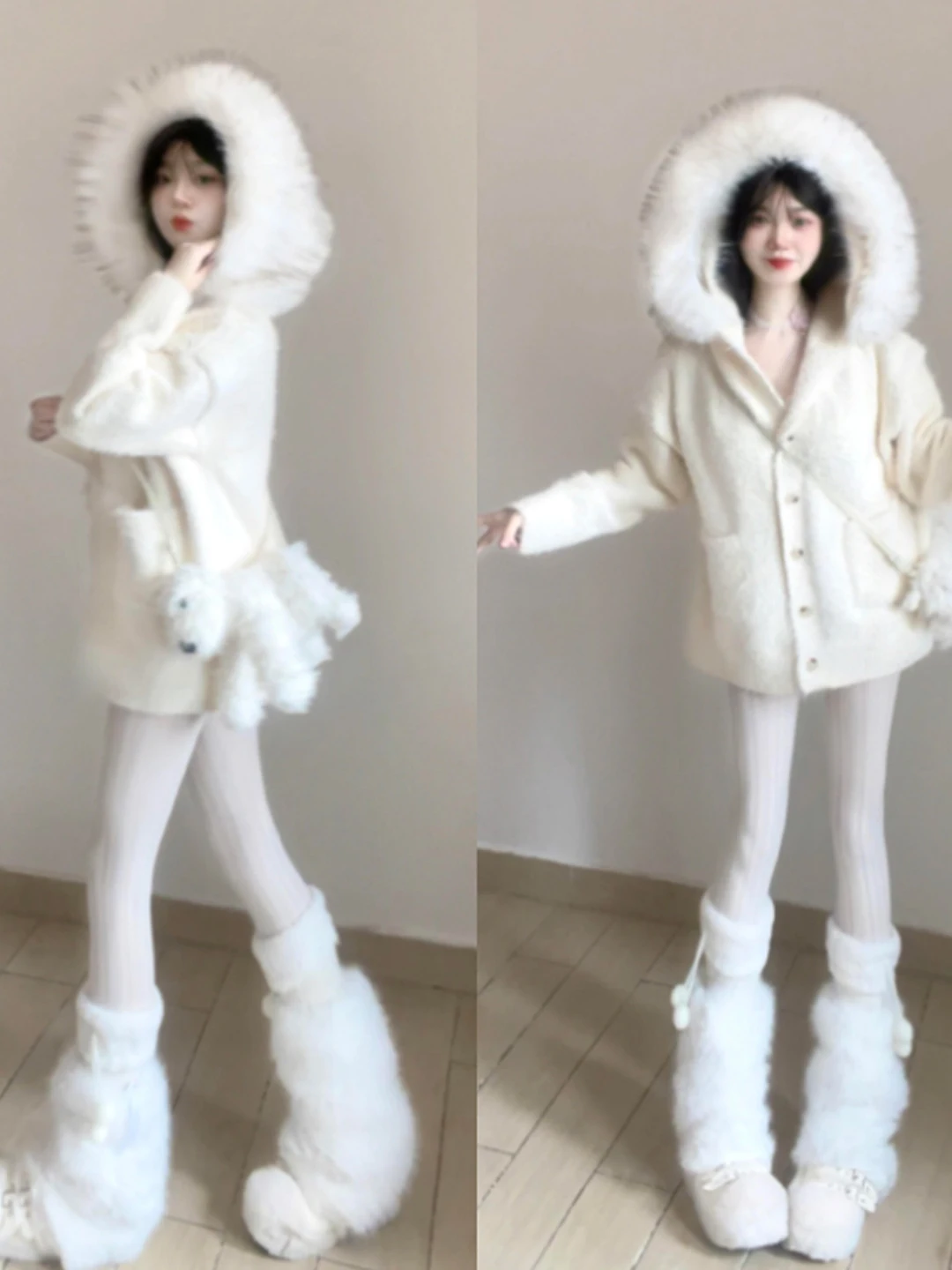 

Уникальный милый объемный вязаный свитер-худи с длинными рукавами для молодых женщин: модный, повседневный, удобный, в корейском стиле, для зимы