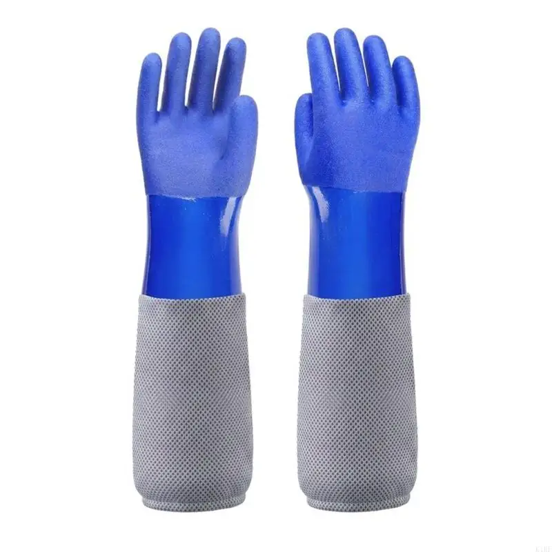 Protective Beekeeping Gloves with Long Sleeve, 17.72 In Rubber Hand Coverage for Yard Tasks, Frame Handling and Garden Work K1KF