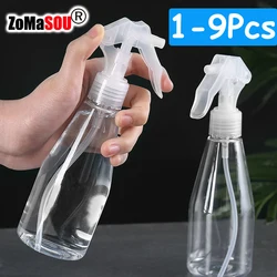 1-9 Pcs Plastic Spray Bottle 200ml Clear Empty Spray Bottles Refillable Trigger Sprayer Atomizer for Gardening Kitchen Hair Care