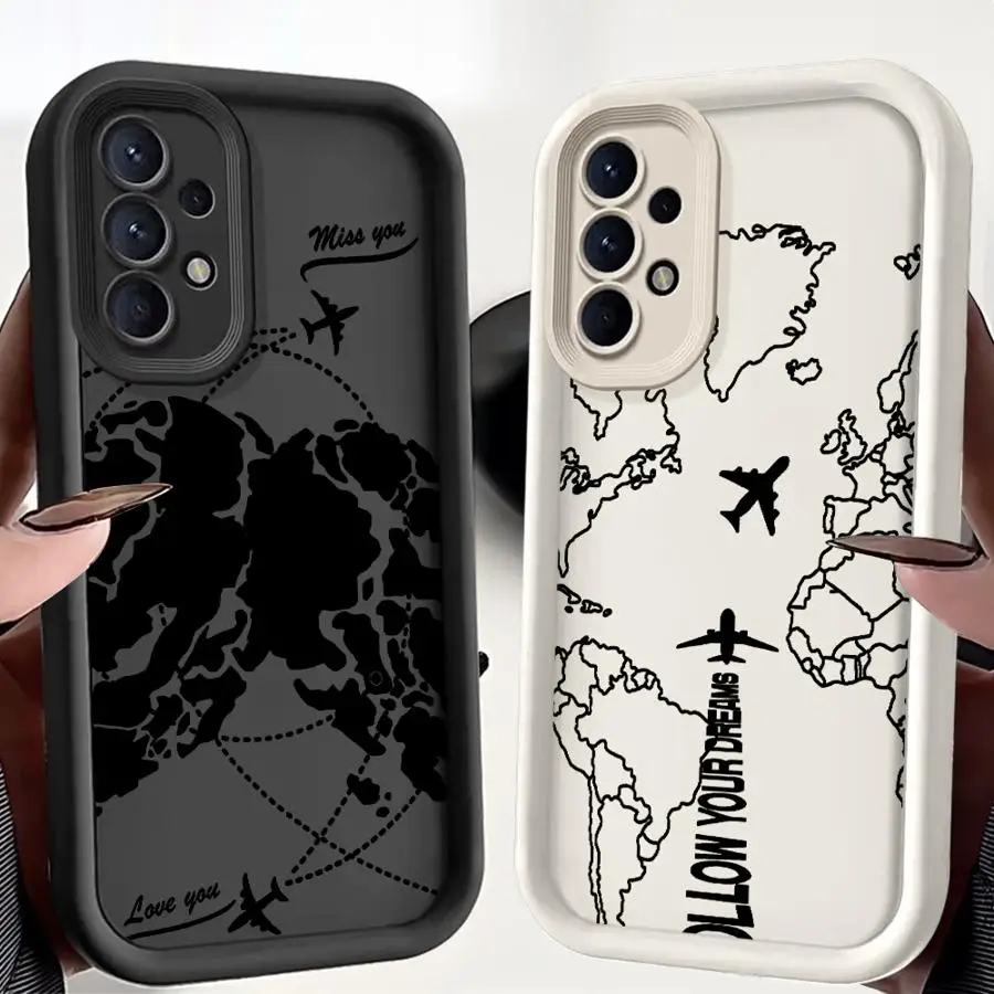 Hülle für Samsung Galaxy A56 A23 A53 A54 A26 A32 A34 A51 A73 A15 A16 A12 A13 A35 A36 Handyhülle A71 A72 Flugzeug Weltreise