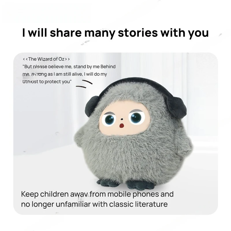 NEUES HEISSES KI-Plüschtier mit intelligenten Stimmen und LED-Augen, interaktiver Begleiter für Kinder/Erwachsene ‌ Geschenkfertig, wiederaufladbar, für E-Pet, Spaß beim Öffnen