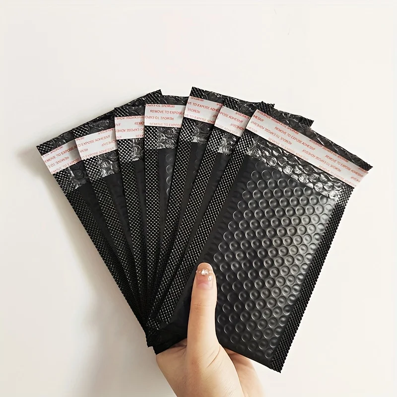 20 sobres publicitarios de burbujas negros, Material PE duradero, resistente al agua y a prueba de golpes, Ideal para regalos pequeños y embalaje de joyería