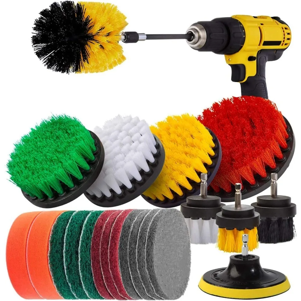 Kit de cepillo de limpieza eléctrico para limpiar azulejos de algodón, lavabos de coche, bañeras, suelos, baños y cocinas, suministros de limpieza