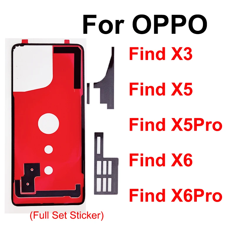 1 Set For OPPO Find X3 X5 X5 X6 Pro Rear Back Battery Door Housing Cover Adhesive Sticker Replacement