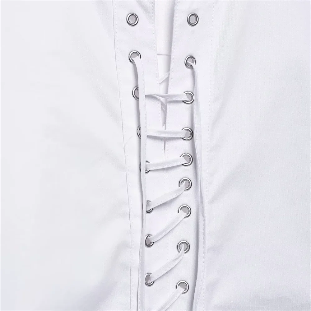 Damska koszula LIBIELIY na ramiączkach, uniwersalna, modna, z długim rękawem, jednolita, z kołnierzykiem, elegancka, nowa koszula na lato.