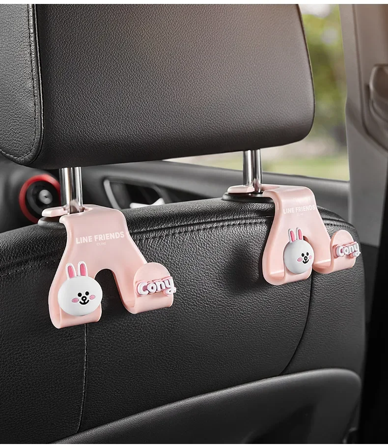 Line Friends Car Hook Car Seat Back Multi-function Hook Cute Car Interior Decoration Supplies Car Backrest Row Hook